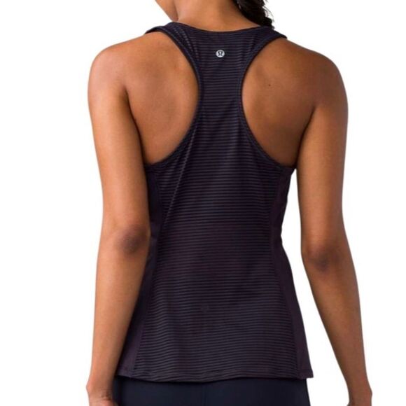Lululemon Goal Crusher Tank (Stripe) Boysenberry Size 2 - Picture 1 of 11